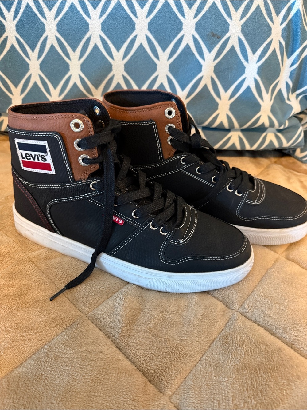 Levi's Black and Brown High-Top Sneakers